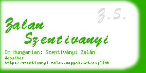 zalan szentivanyi business card